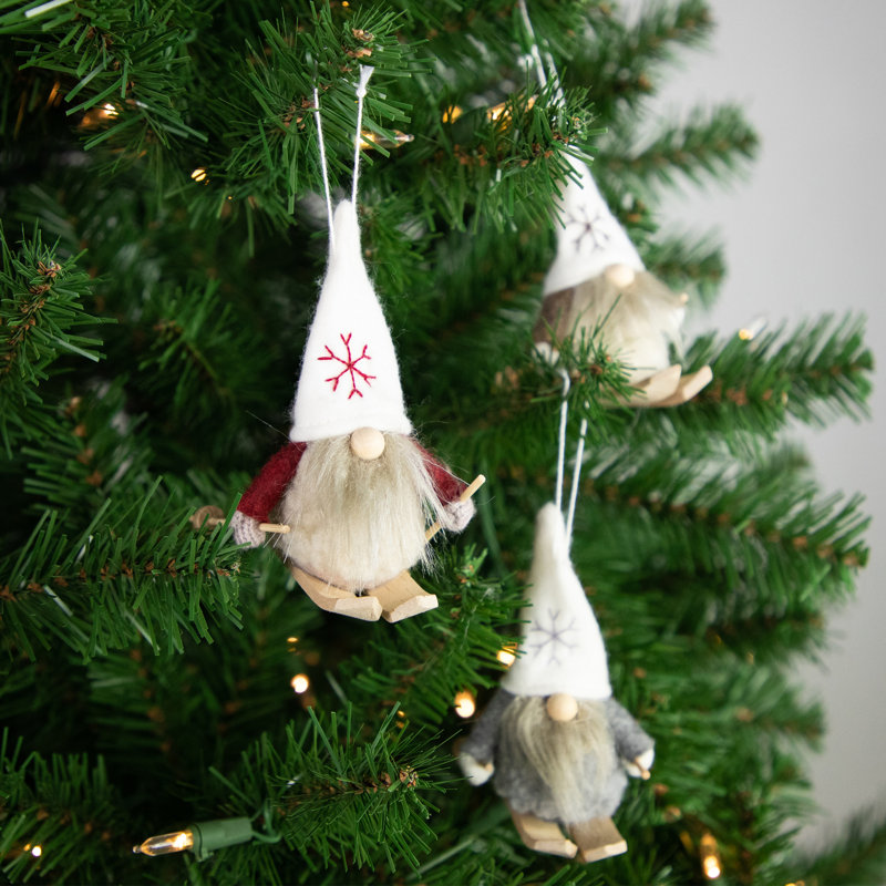 Ornement de Noël gnomes de ski