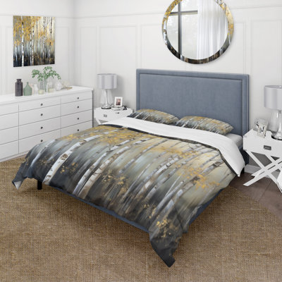 Ensemble de housse de couette Birch Tree Dense Forest I BeddingMicrofiber / Polyester