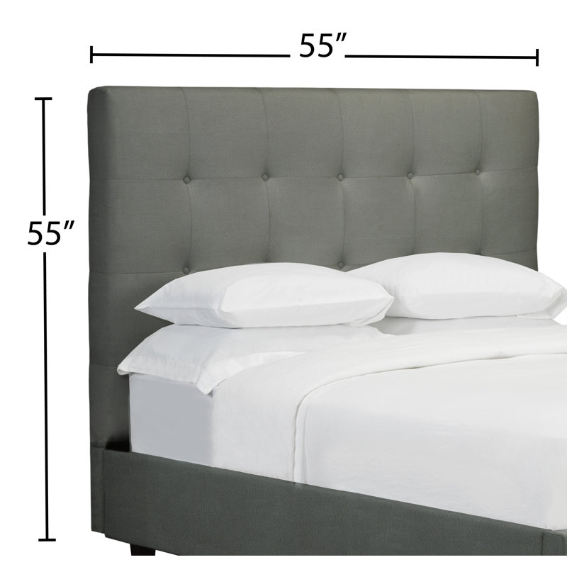 Tête de lit à panneau rembourré Strauser, Double, Cuir retravaillé - cendre