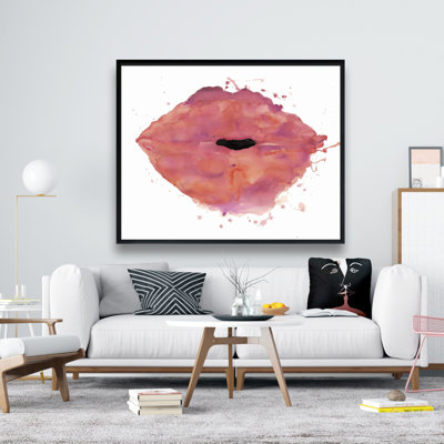 Rouge à lèvres aquarelle rose - décor de chambre à coucher figurative