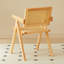 2 chaises de salle à manger en rotin de bois d'hévéa, accoudoirs en bois massif, chaise de salon, simple et naturelle-106896274