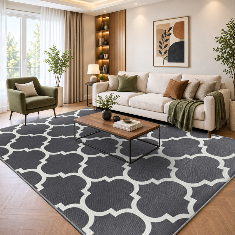 Rectangle Abstract Shag Indoor / Outdoor Washable, Rectangle 40 x 60 cm