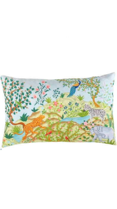 Turkish Fine Silk oriental Pillow 16"X24", Blue/Green/Red/Yellow/Pink