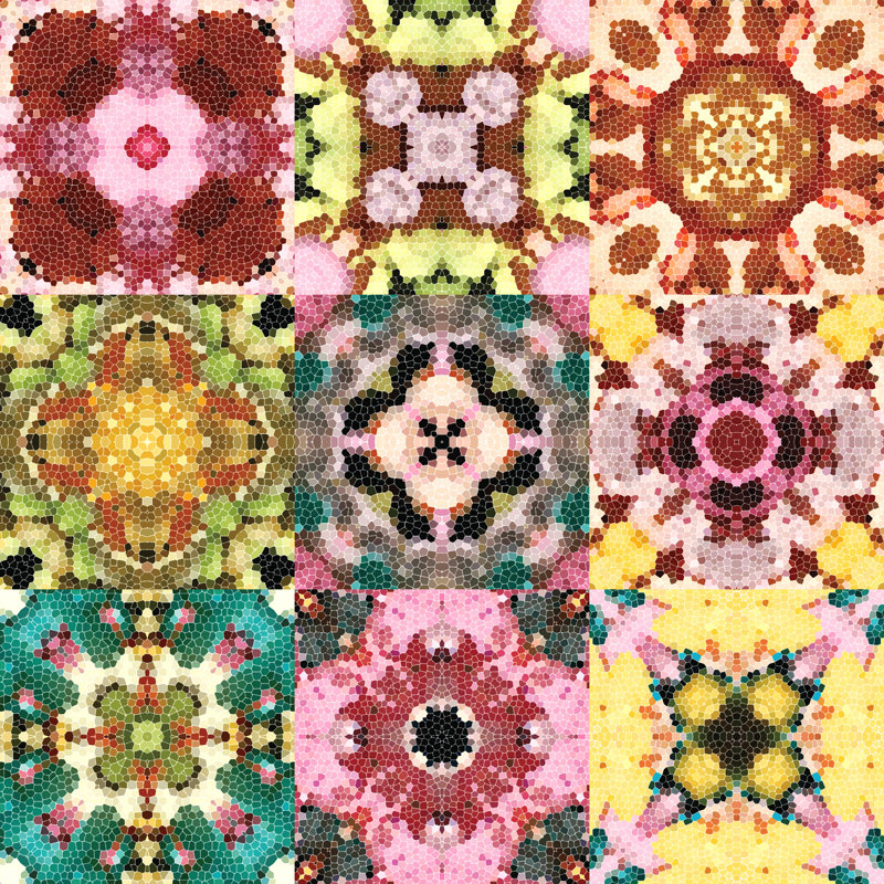 «Floral Cross Stitch» par Jenean Morrison, reproduction sur toile tendue, L 12 po x H 12 po