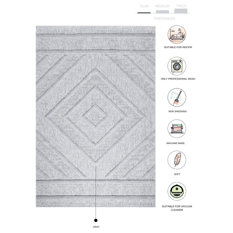 Tapis rectangulaire Stoiko, Rectangle 4 pi x 5 pi 11 po