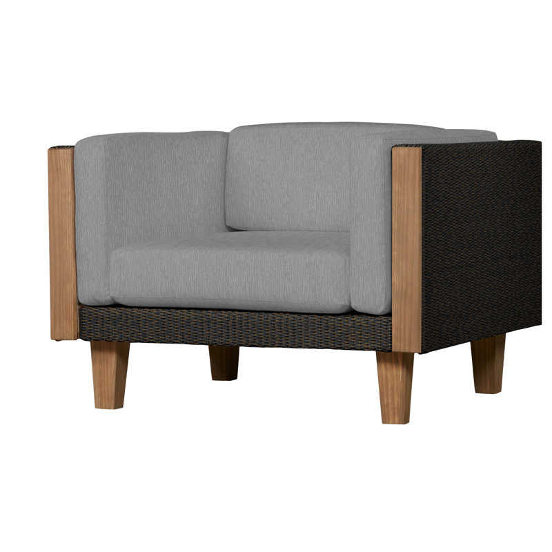 Catalina Outdoor Teak Lounge Chair, Mink, Rollo Linen