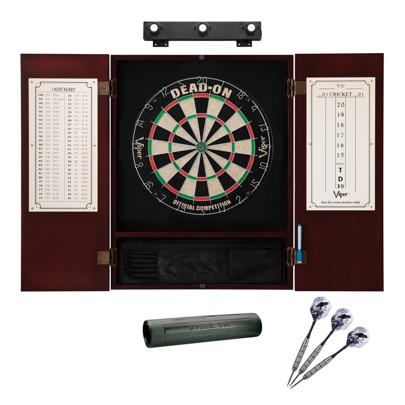 Ensemble de jeu de fléchettes et d'armoires Bristle, Acajou