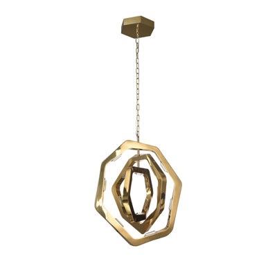 Transitional Gold LED Frame Pendant