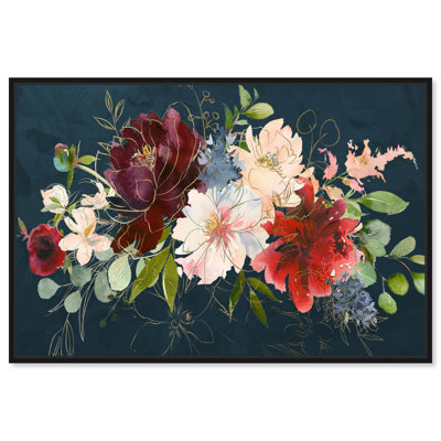 " Large Floral And Botanical Fall Floral Navy, Traditional Blue " by Oliver Gal