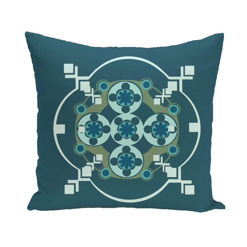 Housse de coussin d'extérieur carré Bandana-Rama, Haute mer, H 16 po x l 16 po