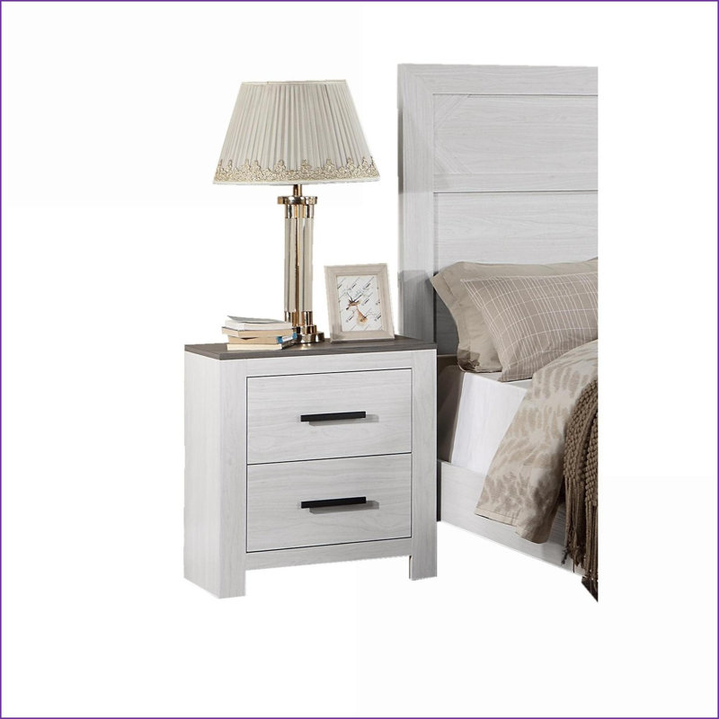 Table de chevet 2 tiroirs White