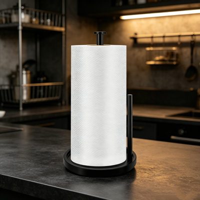 Comptoir porte-serviettes en acier inoxydable, support à roulettes autoportant robuste avec base antidérapante lestée, porte-serviettes de cuisine antirouille pour salle de bain, comptoir, décor de maison de campagne