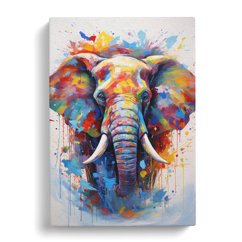 Elephant Abstract - Wrapped Canvas, 50cm H x 35cm W x 3cm D