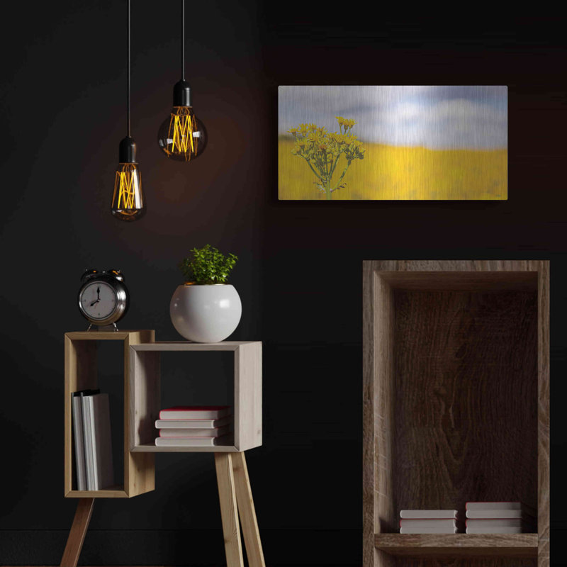 Latitude Run® 'Field Of Yellow II' by Donnie Quillen, Metal Wall Art, 48"x24", 12" H x 24" W