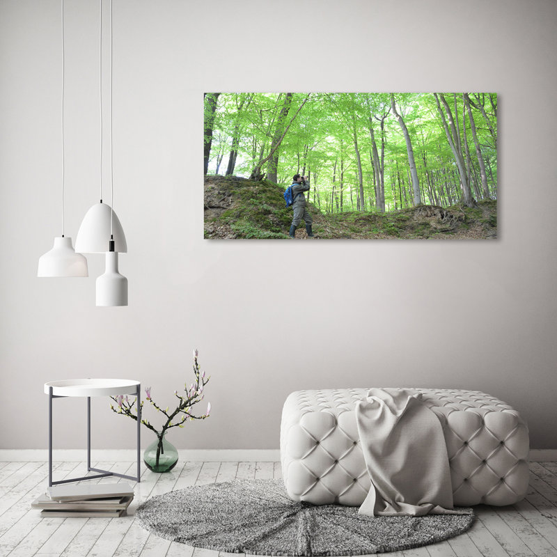 Ornithologist In The Forest - Wrapped Canvas Print