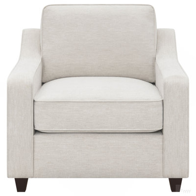 Mahaffey Beige Upholstered Sloped Track Arm Chair