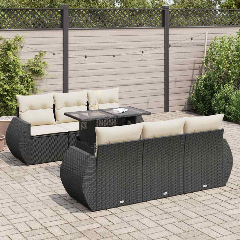Ensemble de canapé de patio avec coussins 7 pièces Vidaxl