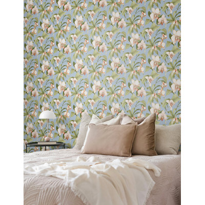 Rain Forest Floral - Midnight Peel and Stick Wallpaper Roll 20.5 in. W x 18 ft. L