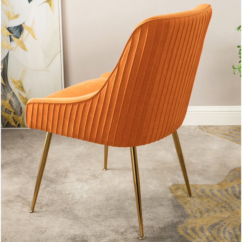 Adiqa Velvet Armchair, Orange Velvet