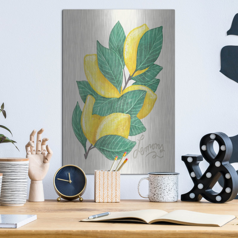  «Lemon Branch» par Elizabeth Caldwell, art mural en métal, 12 po x 16 po, H 16 po x l 12 po