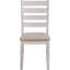 Ensemble de repas de 5 pièces pour se détendre - Table rectangulaire en bois avec 4 chaises, assises en tissu gris-blanc et brun, style décontracté.