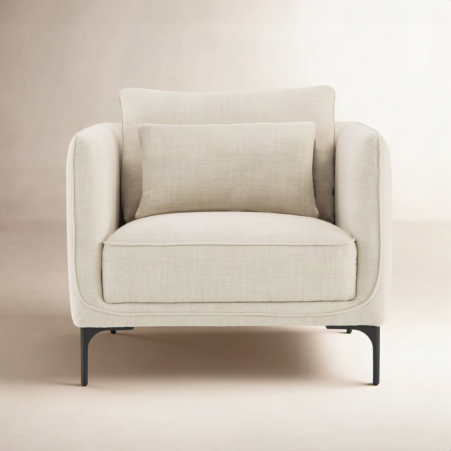 Rae Upholstered Armchair, Effie Linen Performance Linen