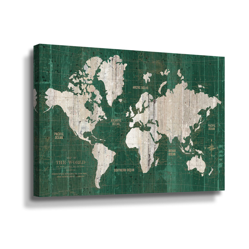 Williston Forge Old World Map Green Gallery | Wayfair