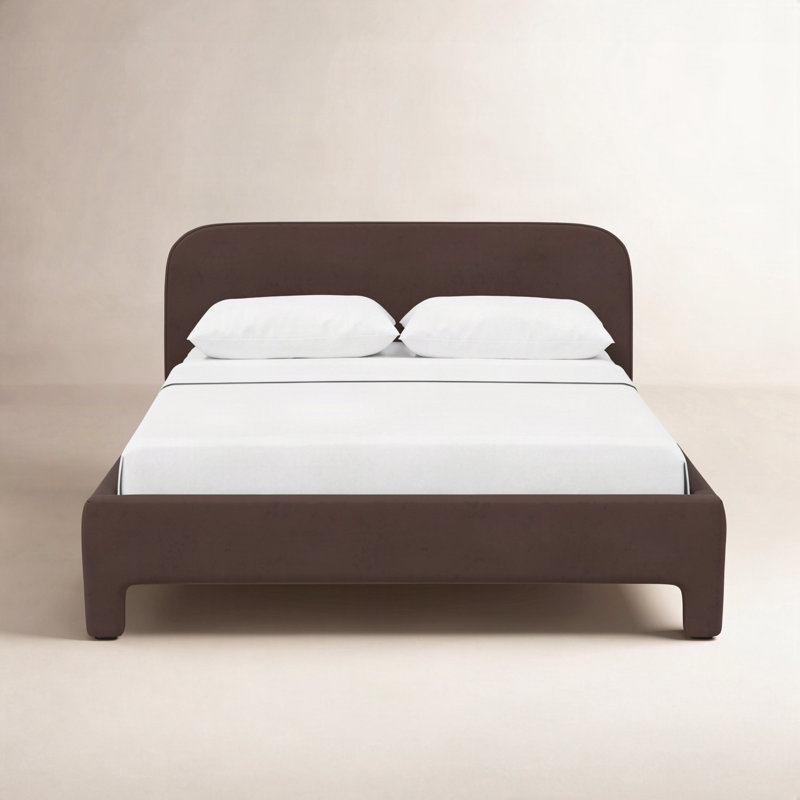Illy Upholstered Standard Bed, Twin, Classic Chocolate Velvet