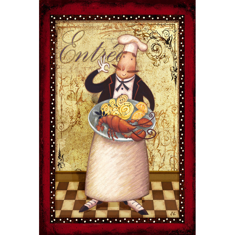 Chefs Bon Appetit III by Viv Eisner - Wrapped Canvas Painting, 46cm H x 30cm W x 3.8cm D