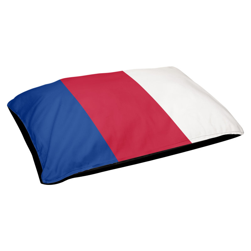 Coussin d'extérieur New York, Petit (l 28 po x P 18 po x H 6 po), Rouge / Noir / Jaune