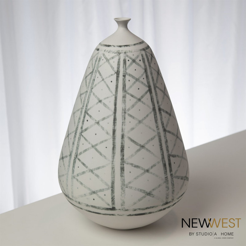 Grenz Vase-Hand Painted-Sm, 14'' H x 9.25'' W x 9.25'' D