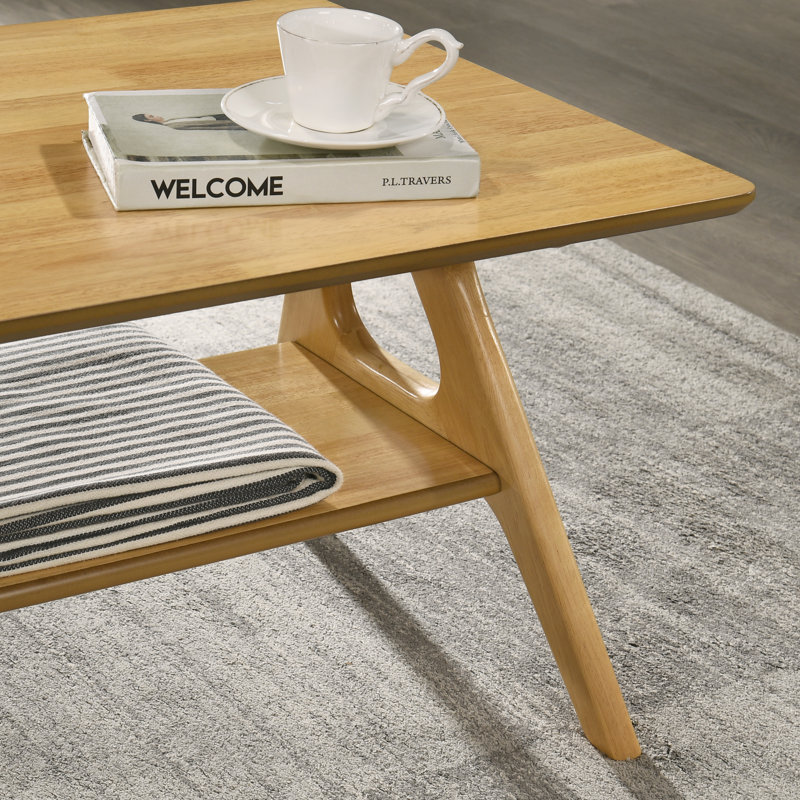 Table basse avec rangement Lamotte, Chêne naturel