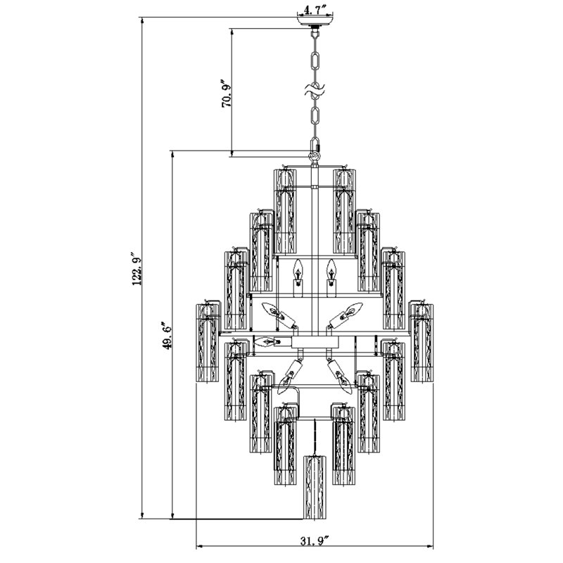 20 - Light Glass LED Chandelier