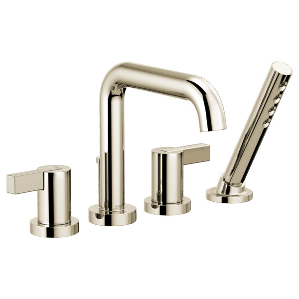 Litze® Roman Tub Faucet, Polished Nickel, Extended Lever