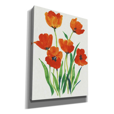 «Red Tulips In Bloom I» par Tim O'toole, art mural sur toile