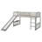 Twin Low Loft Bed with Slide-1344591441