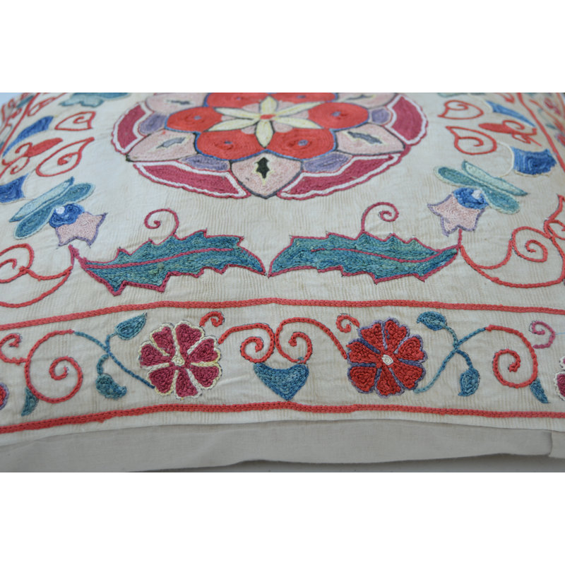 Lumbar Pillow Cover & Insert, Red/White/Beige