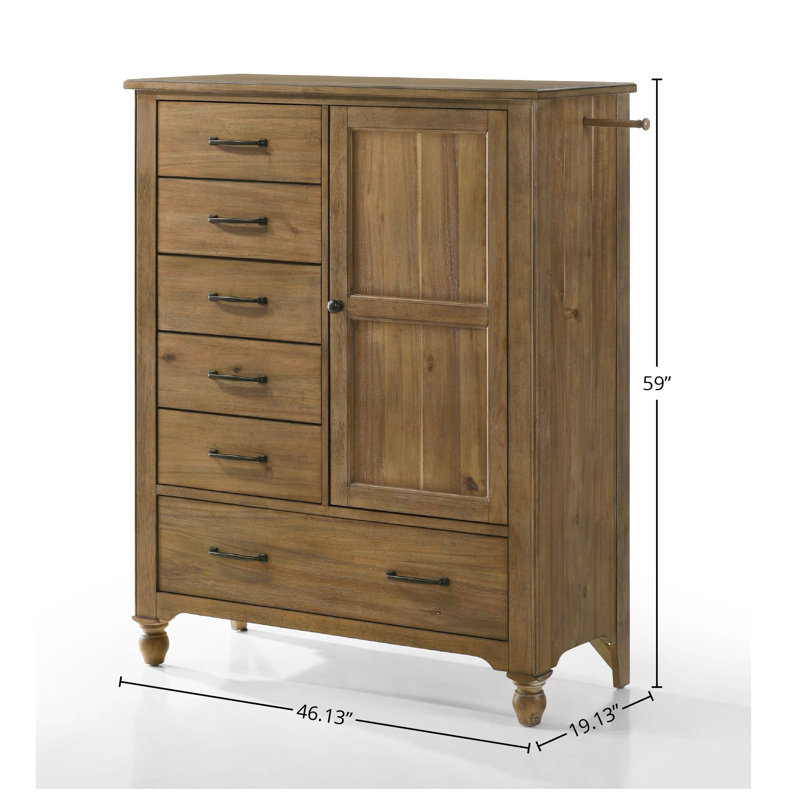 Edan Wood Farmhouse Wood Chifferobe