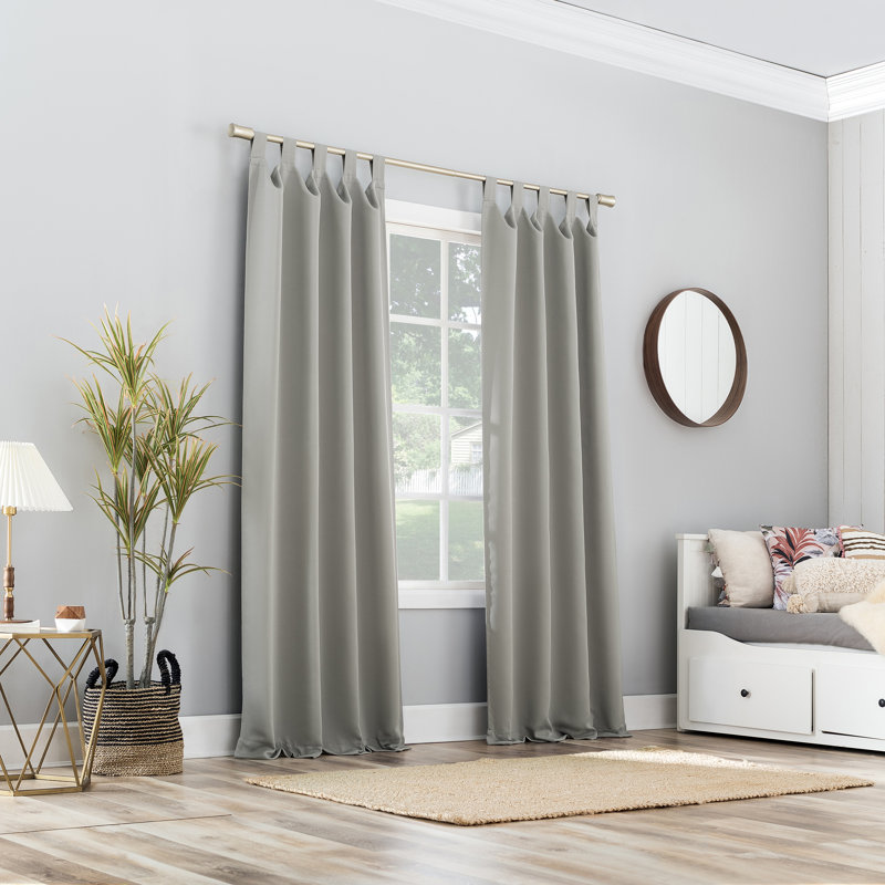 Wayfair Basics® Millen Thermal Blackout Tab Top Curtain Panel, 40" W x 63" L, Silver Grey