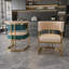 Ensemble de 2 chaises d'appoint Modern, structure en fer plaqué or