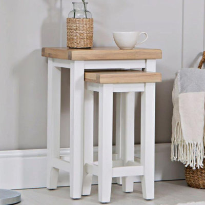 Easton Solid Wood with Oak Veneer Nesting Side Tables