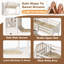 White Solid Wood Bunk Bed with Staircase Storage & 3 Open Shelves, Wraparound Safety Rail, Fits Two Single Mattresses (No Mattress Included)