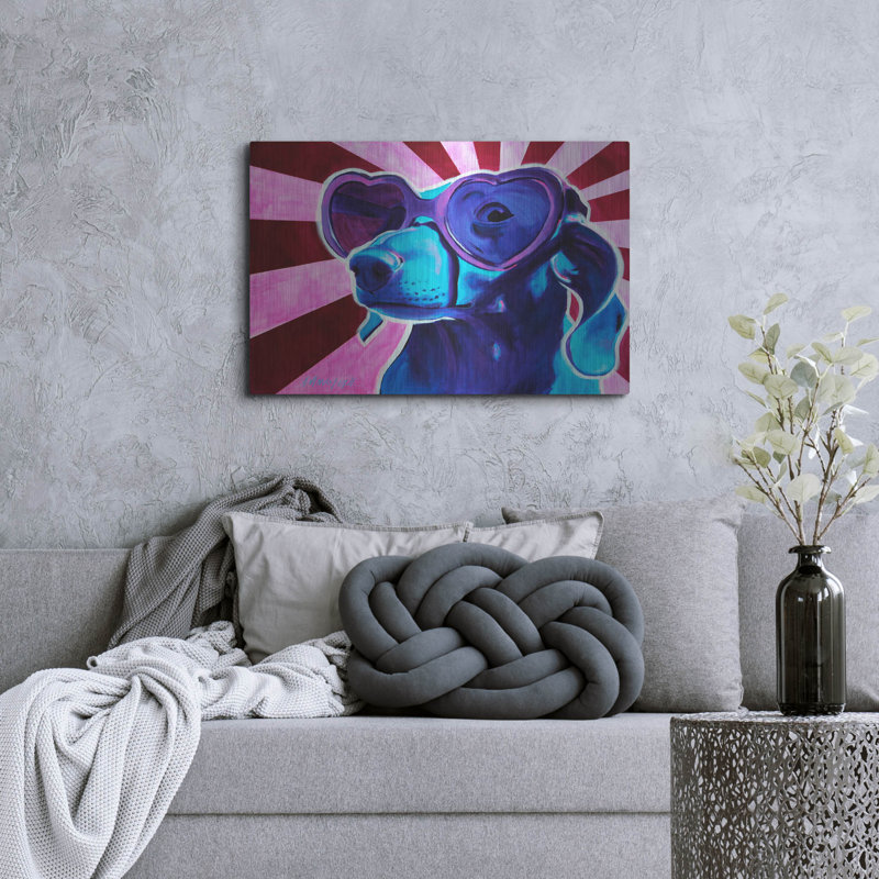 «Dachshund - Puppy Love» par Dawg Painter, H 24 po x l 36 po