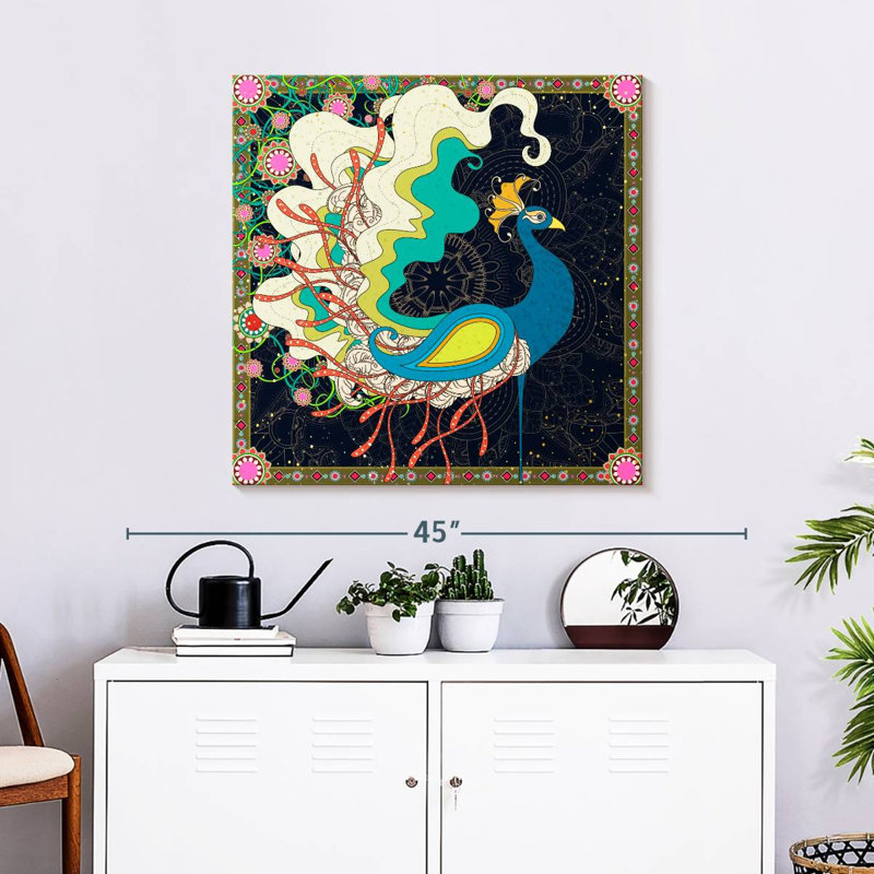 Brampt Charming Blue Peacock, 30" H x 30" W