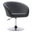 Yelena Faux Leather Swivel Accent Chair with Height Adjustable Chrome Base-20649956