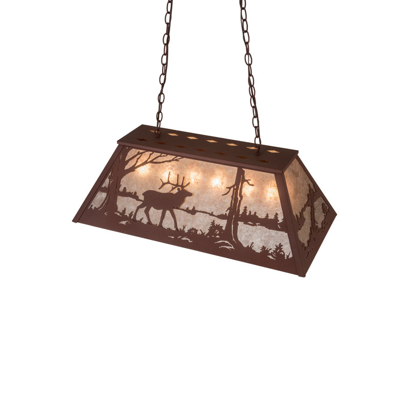 6 - Light Pendant, Rust, 44" H x 33" W x 17.25" D, Silver Mica