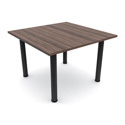 Parinka Square Conference Table with Round Metal Post Legs by Inbox Zero