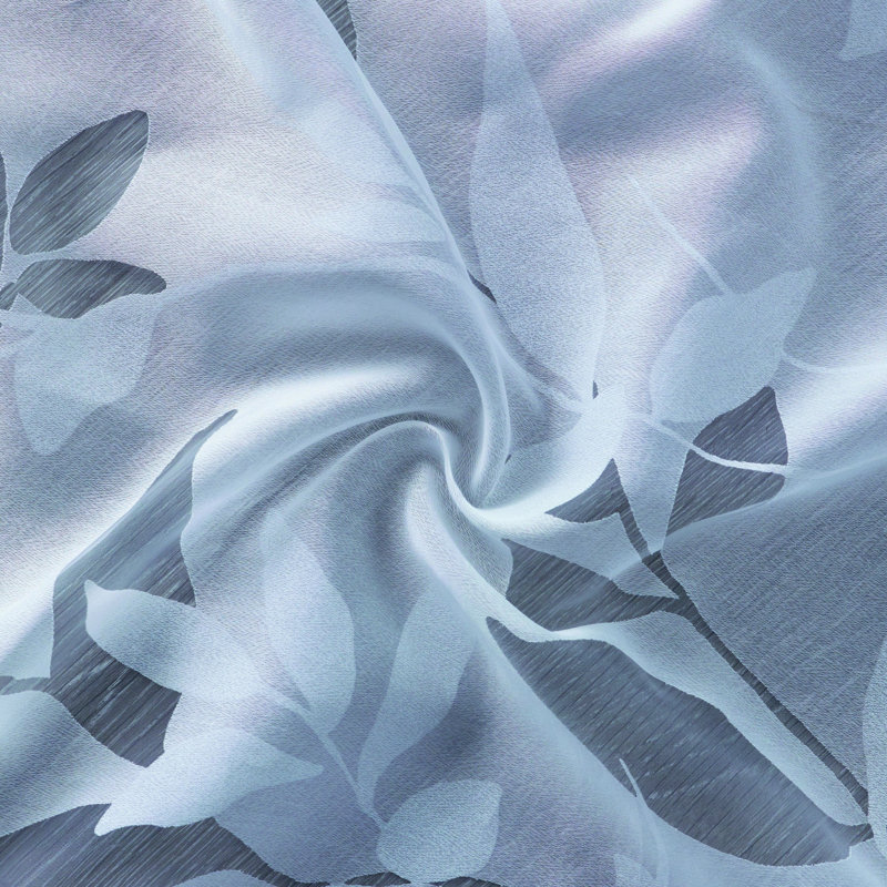 Panneau de rideau simple floral avec œillets, Blanc, L 52 po x L 95 po