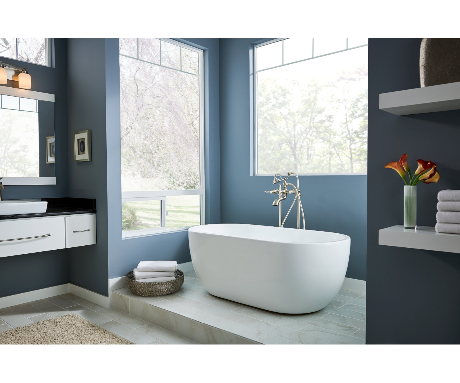 Weymouth Freestanding Clawfoot Tub Faucet Trim, Brushed Nickel