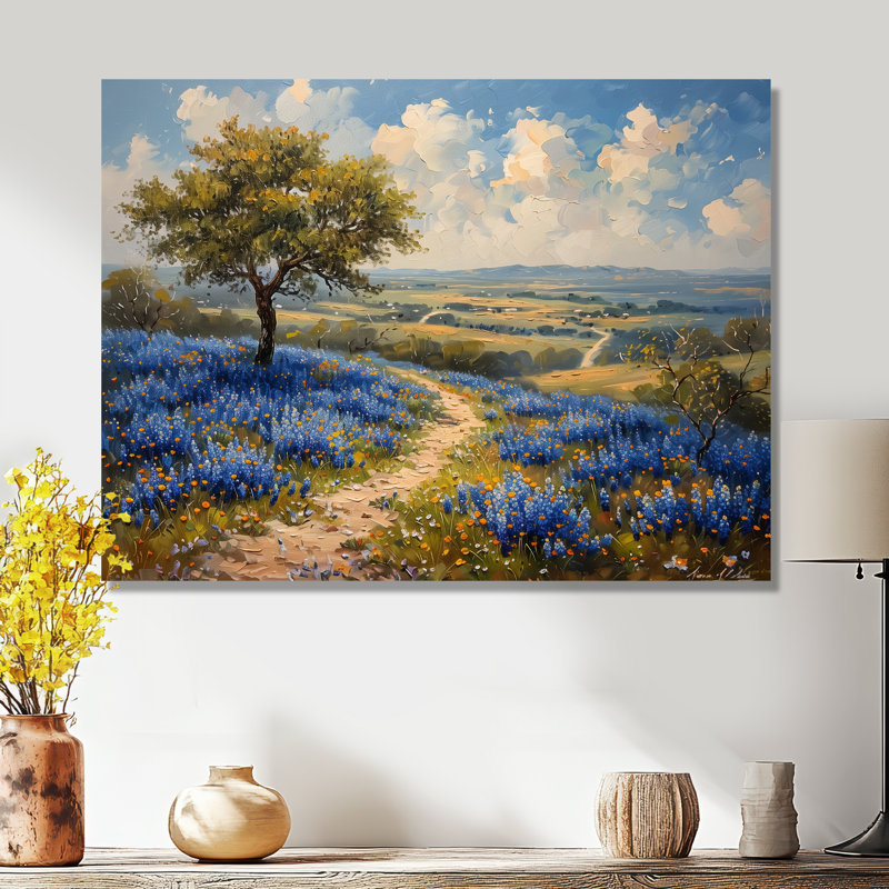 Chasteen - Blue Bonnets Wall Art, Metal, 12" H x 20" W x 1" D